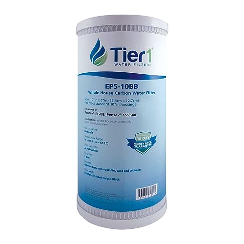 Tier1 5 Micron 10 Inch x 4.5 Inch | Whole House Carbon Block Water Filter Replacement Cartridge | Compatible with Pentek EP-BB, EP5-BB, 155548-43, CG5-104, EV910805, Home Water Filter