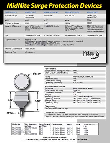 MidNite Solar MNSPD-300-DC Surge Protection Device 300VDC