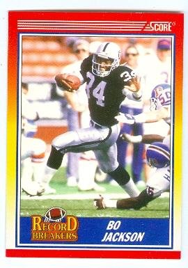 Bo Jackson football card (Los Angeles Raiders Bo Knows) 1990 Score #591 Record Breakers