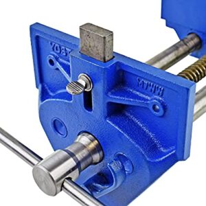 Yost Vises M7WW Rapid Action Woodworking Vise | Quick Release Lever for Quick Adjustments | 7 Inch Jaw Width | Made with Heavy-Duty Cast Iron | Blue