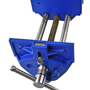 Yost Vises M7WW Rapid Action Woodworking Vise | Quick Release Lever for Quick Adjustments | 7 Inch Jaw Width | Made with Heavy-Duty Cast Iron | Blue