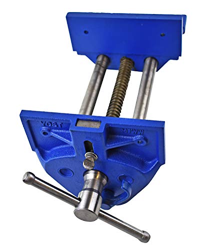 Yost Vises M7WW Rapid Action Woodworking Vise | Quick Release Lever for Quick Adjustments | 7 Inch Jaw Width | Made with Heavy-Duty Cast Iron | Blue