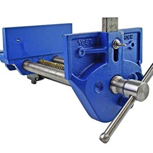 Yost Vises M7WW Rapid Action Woodworking Vise | Quick Release Lever for Quick Adjustments | 7 Inch Jaw Width | Made with Heavy-Duty Cast Iron | Blue