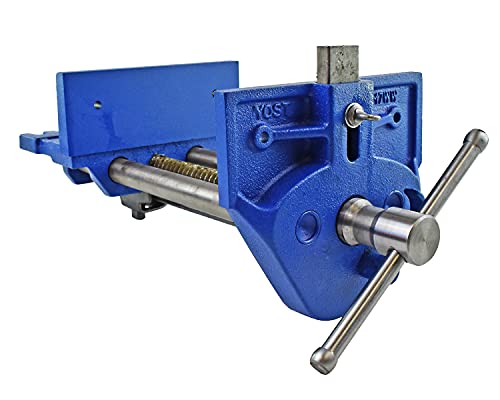 Yost Vises M7WW Rapid Action Woodworking Vise | Quick Release Lever for Quick Adjustments | 7 Inch Jaw Width | Made with Heavy-Duty Cast Iron | Blue