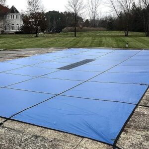 WaterWarden Inground Pool Solid Safety Cover 30' x 60', Rectangle, 15-Year Warranty, UL Classified to ASTM F1346, Triple Stitched for MAX Strength, Break-Strength of Over 4,000 lbs., Hardware Included