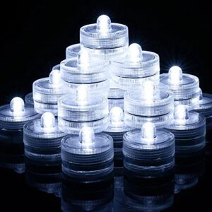 newhouse lighting led tea lights realistic and bright battery flameless candles, party water, white 36-pack