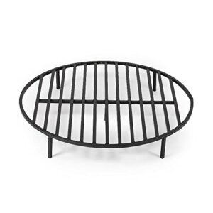 titan great outdoors round 30.5in fire pit grate, heavy duty 1/2in steel elevated log wood pit grate, burning fireplace and firepits