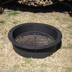 TITAN GREAT OUTDOORS Round 30.5in Fire Pit Grate, Heavy Duty 1/2in Steel Elevated Log Wood Pit Grate, Burning Fireplace and Firepits