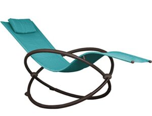 vivere orbl1-tt orbital lounger outdoor rocking chair, true turquoise