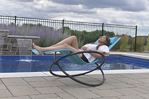 Vivere ORBL1-TT Orbital Lounger Outdoor Rocking Chair, True Turquoise