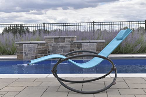 Vivere ORBL1-TT Orbital Lounger Outdoor Rocking Chair, True Turquoise