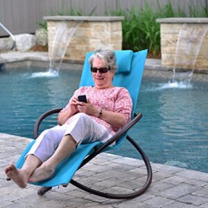 Vivere ORBL1-TT Orbital Lounger Outdoor Rocking Chair, True Turquoise