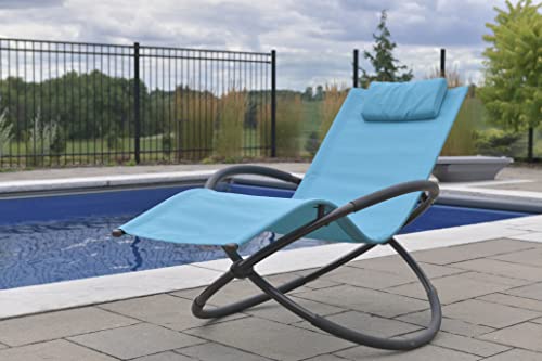 Vivere ORBL1-TT Orbital Lounger Outdoor Rocking Chair, True Turquoise