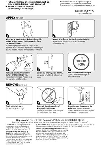 Command 17017CLRAWVPES Outdoor Light Clips, 32 clips, 36 strips