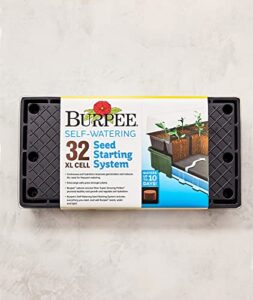 burpee xl self-watering growing system indoor seed starting 10" w x 20" l x 5" h, 1 kit (32 cells)