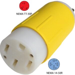 Conntek 30A 125-Volt TT-30P RV/Generator Plug to 50-Amp Electric Vehicle Adapter Cord for Tesla