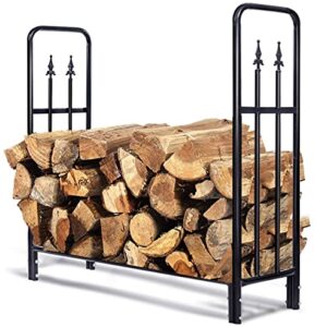 Goplus Firewood Log Rack Indoor Outdoor Fireplace Storage Holder Logs Heavy Duty Steel Wood Stacking Holder Kindling Wood Stove Accessories Tools Accessories (4 Feet)