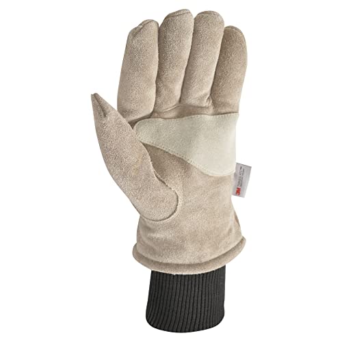 Wells Lamont Men's Lined HydraHyde Winter Leather Work Gloves, Large (Wells Lamont 1196), Saddle tan