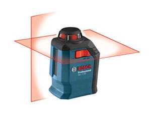 bosch gll2-20 65ft self-leveling 360 degree horizontal cross line laser level with mount and carrying pouch,blue