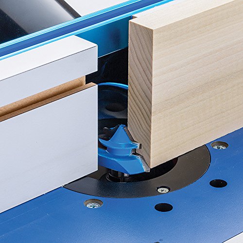 Rockler Router Bit Set Up Jigs for 45 Degree Lock Miter Bits – Jig Works for 3/4” Stock on One Side & 5/8” on Other – High-Quality HDPE Miter Router Bit - Lock Miter Router Bit Measure 2" x 3-7/8" x 3/4"