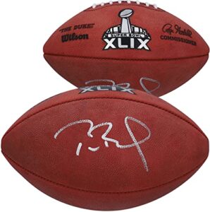 tom brady new england patriots autographed super bowl xlix pro football - autographed footballs