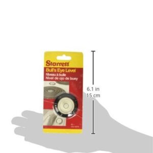 Starrett BE-1 Acrylic Circular Bullseye Level with Flange, 1.180" Diameter, Black