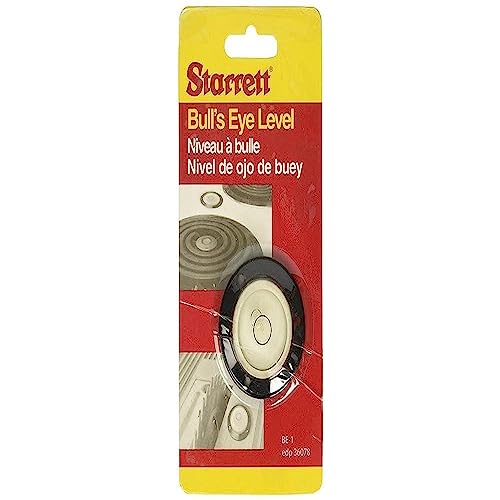 Starrett BE-1 Acrylic Circular Bullseye Level with Flange, 1.180" Diameter, Black