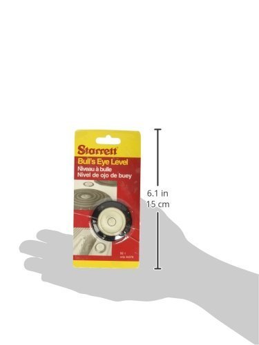 Starrett BE-1 Acrylic Circular Bullseye Level with Flange, 1.180" Diameter, Black