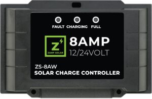 zamp solar 8-amp waterproof/weatherproof solar charge controller. protect batteries with smart solar charging