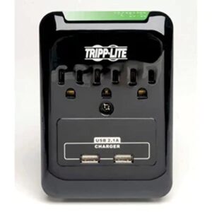 Tripp Lite Protect It! Surge Protector, 3 AC Outlets/2 USB Ports, 540 J, Black