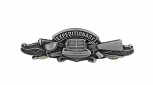 navy badge: expeditionary warfare specialist - regulation size oxidized