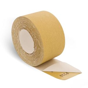 abn adhesive sticky back 220-grit sandpaper roll 2-3/4in x 20 yards aluminum oxide golden yellow longboard dura psa
