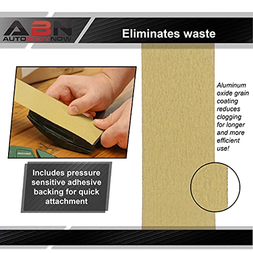 ABN Adhesive Sticky Back 220-Grit Sandpaper Roll 2-3/4in x 20 Yards Aluminum Oxide Golden Yellow Longboard Dura PSA