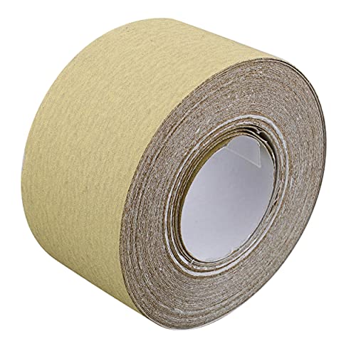 ABN Adhesive Sticky Back 220-Grit Sandpaper Roll 2-3/4in x 20 Yards Aluminum Oxide Golden Yellow Longboard Dura PSA