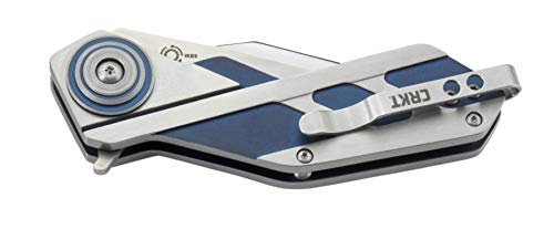 CRKT Deviation Folding Pocket Knife: Distinctive, Futuristic Design, Dual Blade Finish, Tanto Point, IKBS Ball Bearing Pivot, Liner Lock, Two Tone Handle, Reversible Pocket Clip 2392