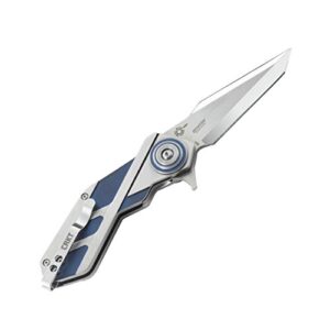 CRKT Deviation Folding Pocket Knife: Distinctive, Futuristic Design, Dual Blade Finish, Tanto Point, IKBS Ball Bearing Pivot, Liner Lock, Two Tone Handle, Reversible Pocket Clip 2392