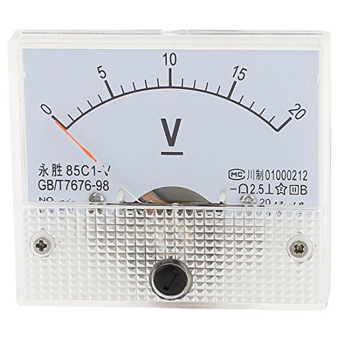 uxcell 85C1-V Panel DC Voltage Volt Analog Gauge Meter Voltmeter 0-20V