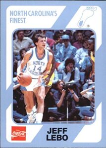 jeff lebo basketball card (north carolina) 1989 collegiate collection coca cola #134