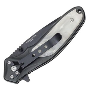 Buckshot 7.75" Spring Assisted Open Folding Classic Pocket Knife (White)