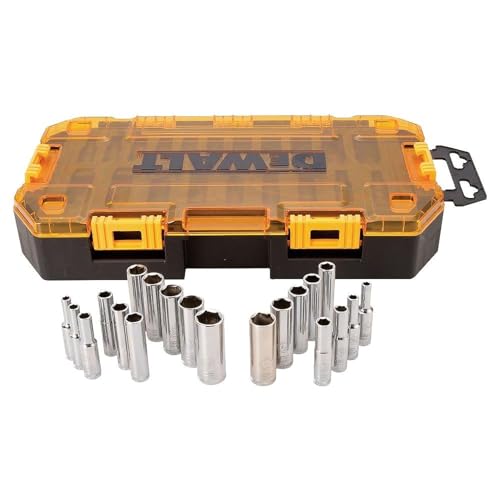 DEWALT Deep Socket Set, 20-Piece, 1/4" Drive Metric/SAE (DWMT73811)