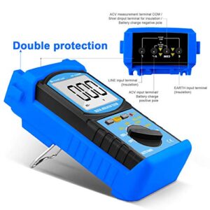 HOLDPEAK Digital Insulation Resistance Tester HP-6688B 100V/250V/500V/1000V/2500V/5000V Voltage Test, 200G Ohms Megohmmeter 2000 Counts Backlight, Auto Ranging, Data Hold (Battery Included)