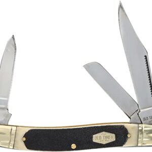 Old Timer 858OTB Genuine Bone Lumberjack 7.9in S.S. Traditional Folding Knife with 3.4in Clip Point Blade and Bone Handle for Outdoor, Hunting, Camping and EDC