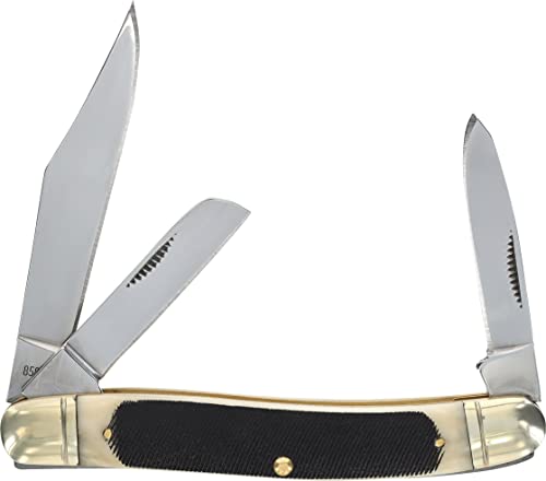 Old Timer 858OTB Genuine Bone Lumberjack 7.9in S.S. Traditional Folding Knife with 3.4in Clip Point Blade and Bone Handle for Outdoor, Hunting, Camping and EDC