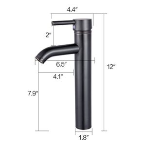 Yodel Modern Tall Oil Rubbed Bronze Single Handle Single Hole Vanity Bathroom Vessel Sink Faucet for 1 Hole Installation