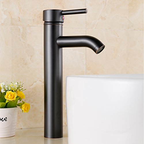 Yodel Modern Tall Oil Rubbed Bronze Single Handle Single Hole Vanity Bathroom Vessel Sink Faucet for 1 Hole Installation