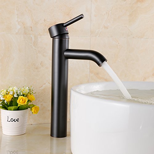 Yodel Modern Tall Oil Rubbed Bronze Single Handle Single Hole Vanity Bathroom Vessel Sink Faucet for 1 Hole Installation