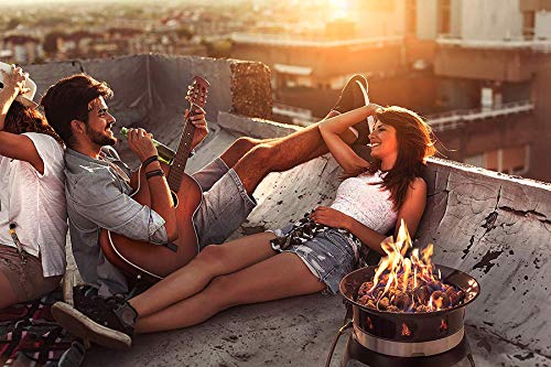 Outland Living 870 Premium Auto-Ignition Smokeless Outdoor Portable Propane Fire Pit with Cover & Carry Kit, 19-inch 58,000 BTU, Black
