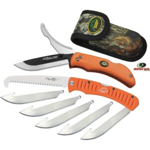 outdoor edge razor-pro/saw combo folding knife box (clam pack), orange