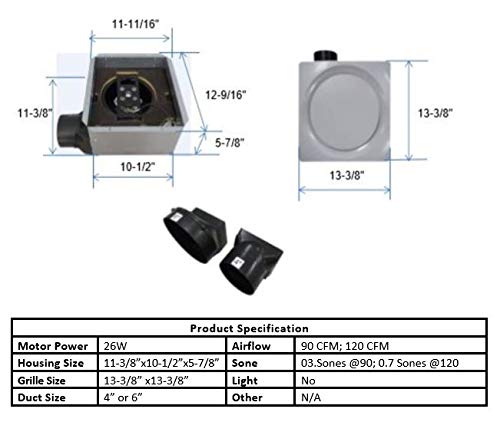 AP120-S G6 W Slim Fit 120-CFM Bathroom Ventilation Fan with White Grille