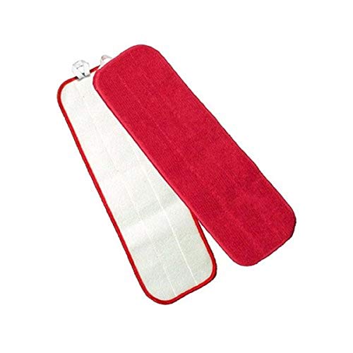 Microworks 2504-MFFP-18R-DZ Microfiber Flat Mop, 18", Red with Velcro Back (Pack of 12)